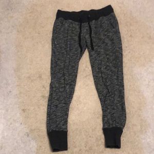 grey and black joggers